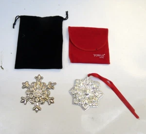 1995 GORHAM STERLING SILVER HOLIDAY CHRISTMAS SNOWFLAKE & TOWLE STERLING 1994 - Picture 1 of 5