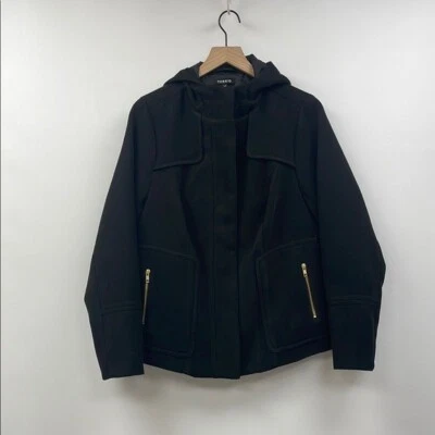 Chaqueta de Invierno Chaquetón con Capucha Cremallera Oculta de Vellón Tórrido Minimalista Negra Mediana Foto 1 de 4