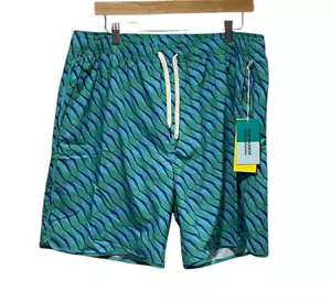 NWT Fair Harbor Men Lined Swim Trunks 3X Green Seabay Mastos Anchor ZipperPocket - Picture 1 of 6