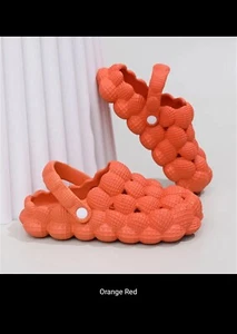 NARANJA ROJO burbujas toboganes zuecos jardín mujer/hombre ligero confort masaje talla 8 - Imagen 1 de 7