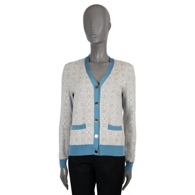 Cárdigan Suéter 70548 Auténtico LOUIS VUITTON Azul Taupe 2022 1854 TORBADO EN CONTRASTE M Foto 1 de 4