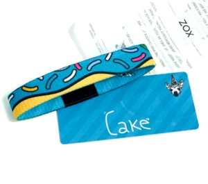 ZOX **CAKE** Silver Small Single Wristband w/Card - Picture 1 of 3