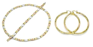 Collar de pulsera tricolores para abrazos y besos XOXO aros redondos de brillo - Imagen 1 de 11