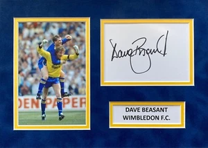 DAVE BEASANT HAND SIGNED A4 PHOTO MOUNT DISPLAY WIMBLEDON AUTOGRAPH FOOTBALL 1 - Picture 1 of 1