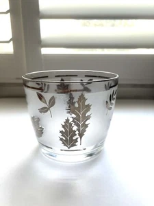 Vintage 1960s Libbey Silver Leaf Small Frosted Ice Bucket Champagne Bucket - Picture 1 of 4