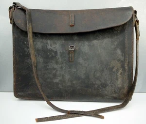 Antiker BÜFFEL aus dem 19. Jahrhundert? PFERD? Leder Dokument TASCHE 13"" x 17"" ALT   - Bild 1 von 12