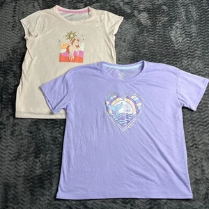 WONDER NATION GIRLS 2 PIECE PAJAMAS TOP MERMAID UNICORN SIZE 2XL 18 - Picture 1 of 8