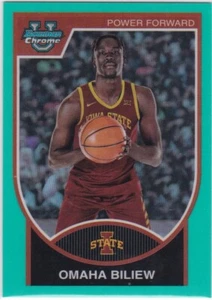 2024 Topps Bowman Chrome University Power Forward Omaha Biliew 48/150 Aqua - Picture 1 of 2