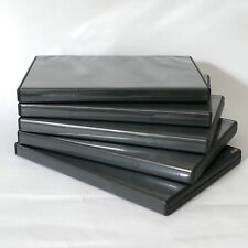 5 (FIVE) BLACK Single Genuine Amaray Premium DVD Cases 14mm Sleeve Clips NEW