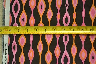 33" Long x 41" Wide, Hot Print on Black Quilt Fabric, Fabric Traditions,C2086 - Image 1 of 4