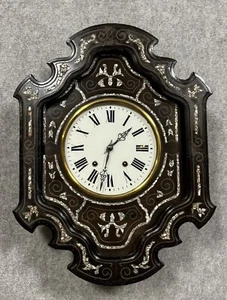 Superbe oeil de boeuf / cartel époque Napoléon III en marquéterie de nacre - Imagen 1 de 6