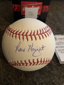 1986 WORLD SERIES MVP NY METS RAY KNIGHT Autographed ROMLB BASEBALL Schwartz COA - Picture 1 of 4