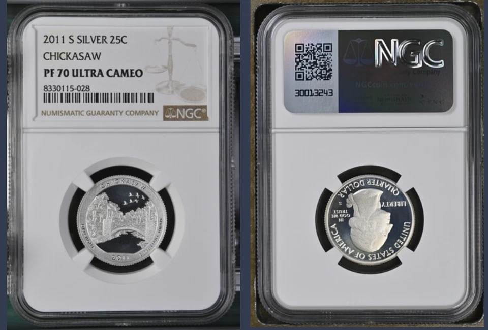2011-S Chickasaw SILVER Quarter, NGC PF70 UCAM - Image 1 of 1