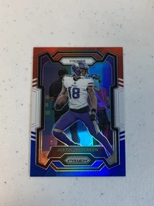 Panini Prizm 2023 - Justin Jefferson #195 rojo blanco y azul Prizm - Imagen 1 de 2