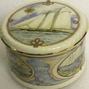 Sadler Vintage Schmuck Keramik Schatulle (Segeln) - Bild 1 von 16