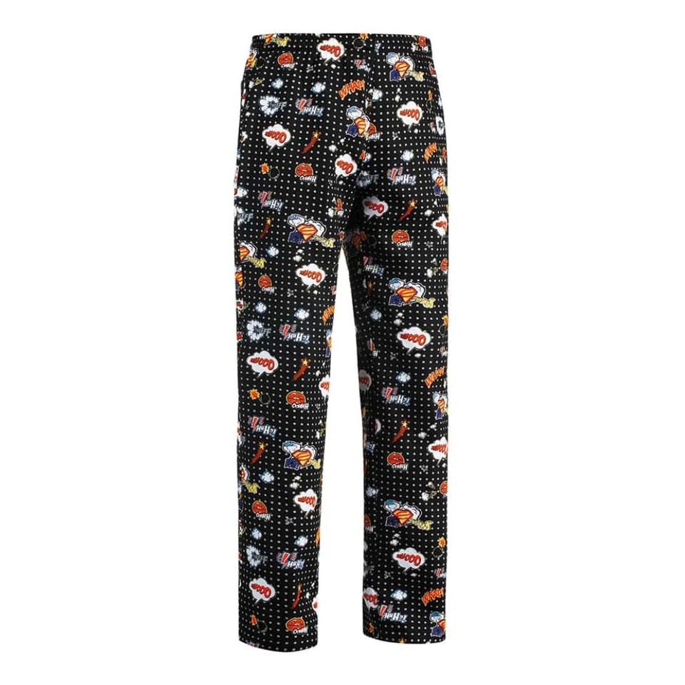 Pantalone Cuoco Coulisse Pop Art Nero con Elastico - Egochef - Pizzaiolo - Immagine 1 di 1