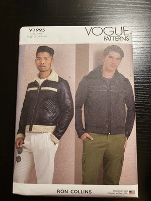 Vogue Pattern V1995 Men's Jackets Bomber Style Sizes 34-42 UNCUT FREE SHIPPING - Image 1 of 2