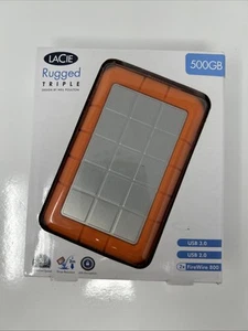 LaCie Rugged Triple 500GB External Hard Drive - Firewire 800 - U3&FW8 301982 - Picture 1 of 6