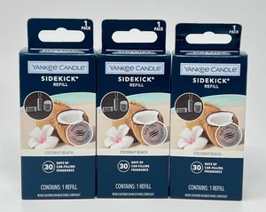 3 YANKEE CANDLE COCONUT BEACH SIDEKICK REFILL CAR FRAGRANCE VENT VISOR PENDANT - Picture 1 of 6