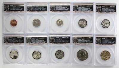 2017 S Enhanced UNC 10 Coin Set Denver Release Aug 1st 2017 -  all ANACS EU 70 - Image 1 of 4
