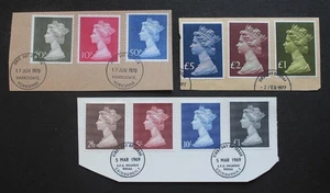 GB - 1969-77 SCARCE QEII MACHINES LARGE TYPE SETS LOT FD CANCEL RR - Picture 1 of 2