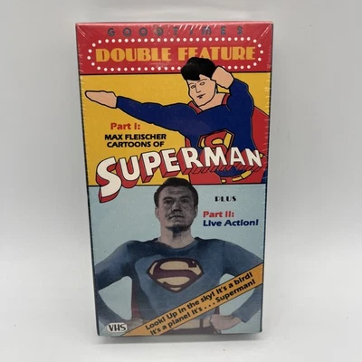 Superman Double Feature VHS 1986 Good Times Release Animated Live Action Reeves - Image 1 of 4