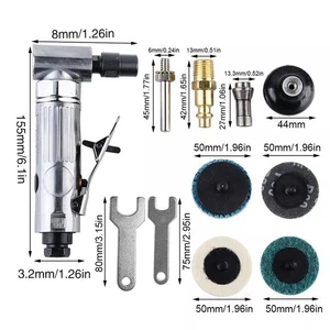 90° 1/4" Right Angle Grinder Polisher Air Die Grinder Sander Kit Grinding Set - Picture 1 of 22