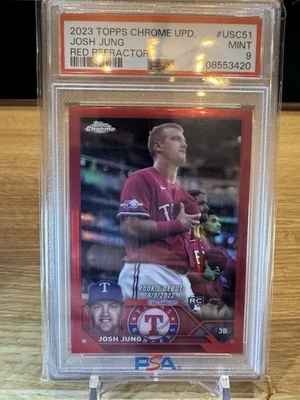 2023 Topps Chrome Update Josh Jung Rookie Debut /5 PSA 9  - Image 1 of 2