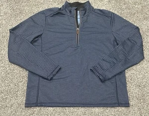 Jim Nantz Vineyard Vines 1/4 Zip Blue Houndstooth Performance Golf Pullover M - Picture 1 of 6