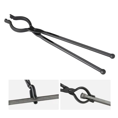 Uimoso Blacksmith Tongs 18” V-Bit Bolt Tongs Carbon Steel Tongs A3 Steel Rivets - Image 1 of 4