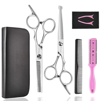 Juego de tijeras de corte de pelo tijeras adelgazantes para niños, 6 pulgadas niños seguridad redonda... Foto 1 de 4