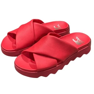 Sorel Vibe Pantolette Sandale Leder Damen Größe 10,5 rot NEU - Bild 1 von 9