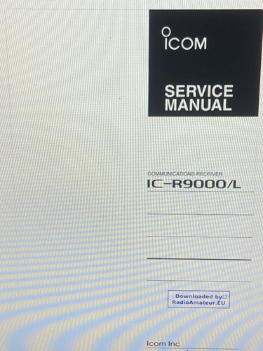 Icom Ic-r9000 Wideband Receiver Service Manual Digital | eBay