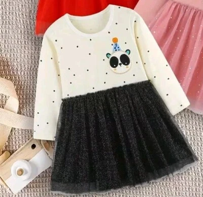 Mädchen Kleinkind Tutu Kleid Baumwolle Bestickt Festlich Größe 104 bis 116 - Bild 1 von 4