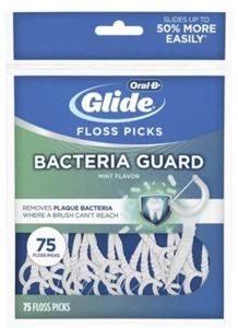 Oral-B Glide Floss Picks Bacteria Guard Mint Flavor 75ct - Picture 1 of 3