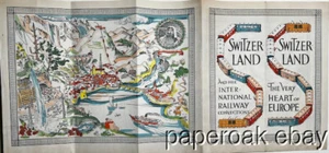 Original 1933 Swiss Federal Railroads Folding Brochure With Great Map - Picture 1 of 3