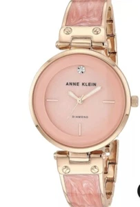 Anne Klein Women's Genuine Diamond Dial Bangle Watch Pink Rose - SeeDescription - Picture 1 of 6