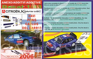 ANEXO DECAL 1/43 CITROEN XSARA WRC XAVI PONS R.TURKEY 2006 4th (04) - Picture 1 of 1