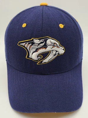 Nashville Predators Navy Blue Zephyr Fitted Size 7 1/4 Hat Cap Wool Blend NHL - Image 1 of 4