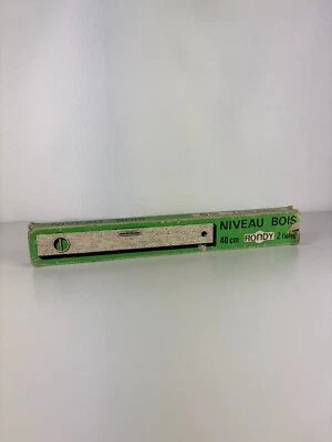 Ancien Niveau en Bois 2 Fioles RONDY 40cm dans sa boîte d’origine - Photo 1/4