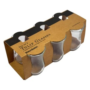 Turkish Tulip Glasses Set of 6 3 oz Glass Tea Cups World Market Made in Turkey - Picture 1 of 5