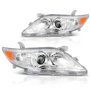 Headlights Assembly Pair For 2010-2011 Toyota Camry Sedan 4-Door Chrome - Picture 1 of 9