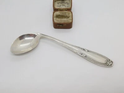 Continental .800 Silver Floral Novelty Angled Medicine Spoon Antique c1930 - Image 1 of 4