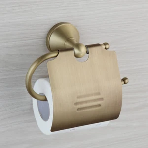 Lavatoy Antique Brass Bathroom Toilet Paper Roll Holder Accessories Wall Mount - Picture 1 of 33