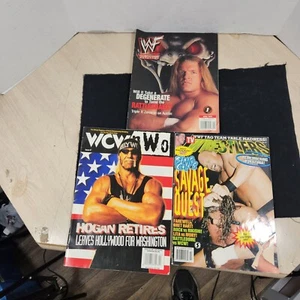 Lot of 3 Vintage 1990's WWF Wrestling Magazines HHH Stone Cold Bret Hart Hogan - Picture 1 of 16