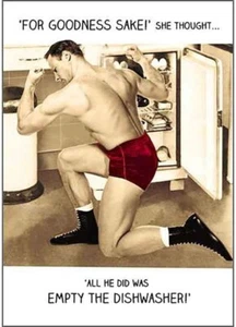 Lustig leer die Spülmaschine Geburtstagskarte - Humor Grußkarte für sie - Bild 1 von 1