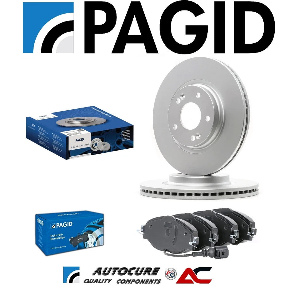 FITS SEAT LEON FR 2.0 TDI (MK3) FRONT PAGID COATED BRAKE DISCS & PADS SET - Image 1 of 1