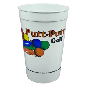 Taza de golf Putt-Putt 1990 vintage de plástico blanco "Putt-Putt Golf & Games" - Imagen 1 de 4