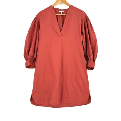 Vestido Camisa Rebecca Taylor Mujer Grande Satén Manga Globo Minimalista Clásico Foto 1 de 4