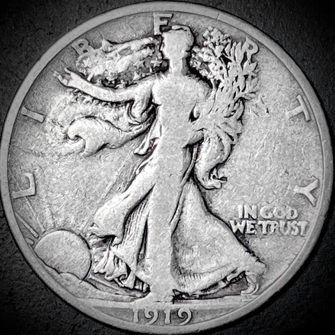 1919 S Walking Liberty Half Dollar - VG+ - 90% Silver 50C Cover